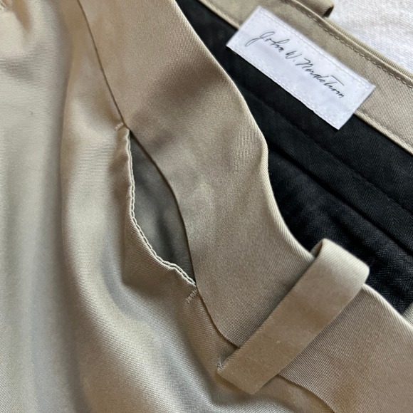 John W Nordstrom Dress Pant Men 44W 30L Beige Smartcare Wrinkle Free 100% Supima - Picture 9 of 11